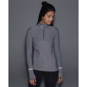 LULULEMON Jacket 4 Gray Pace Pusher Half Zip Pullover Running Athletic Top